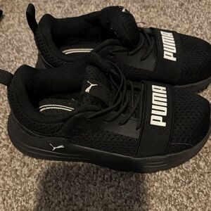 PUMA Kids Black Mesh Sneakers
